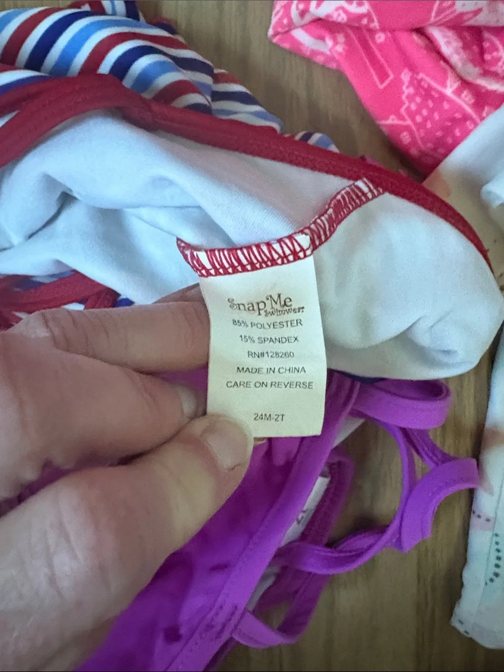 Lot of Girls' Swimwear - Pink, Purple, Black & Stripe. Baby gap and carters. 2t